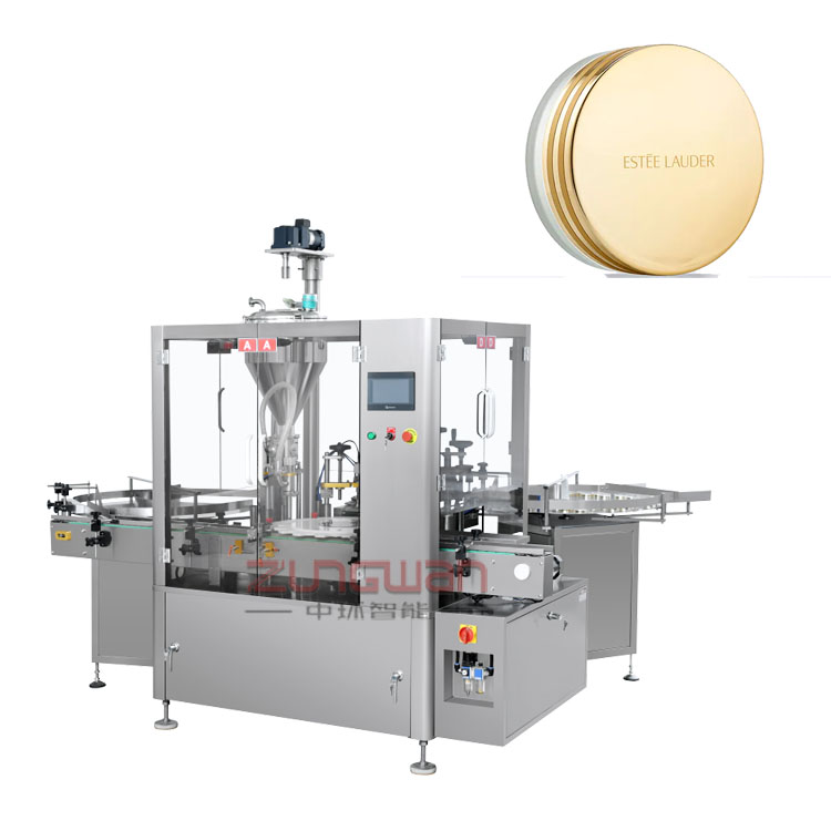 全自動(dòng)膏體灌裝旋蓋機(jī)，膏霜封膜搓蓋機(jī)，上墊片封口機(jī)
