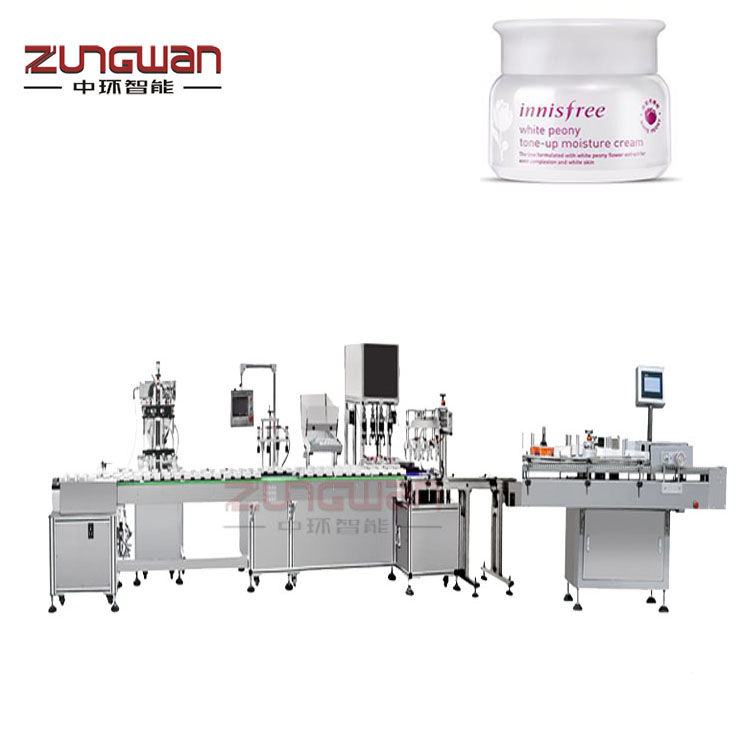 膏體灌裝機(jī)價(jià)格，福建水乳充填機(jī)，乳膏灌裝旋蓋貼標(biāo)機(jī)流水線